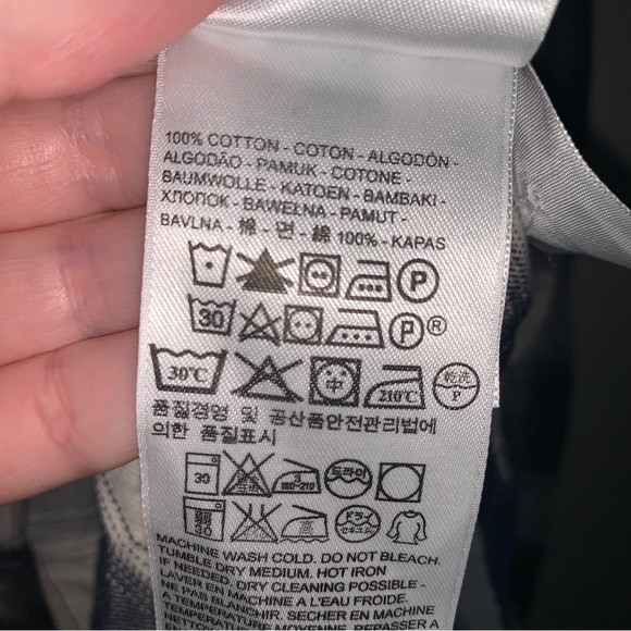 Levi's Blue and White Plaid Button Up Shirt with Tie L - Picture 8 of 10